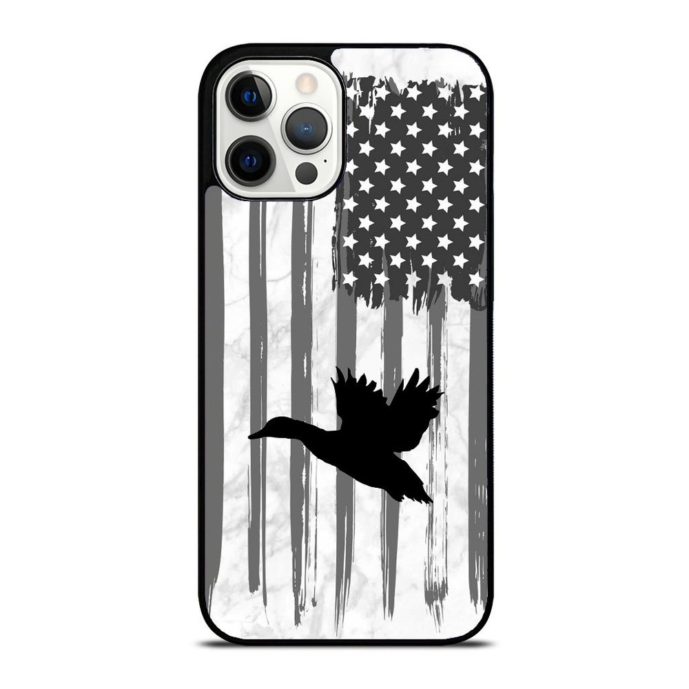 Grey Camouflage American USA Flag Duck Hunter Hunting Trendy iPhone Case